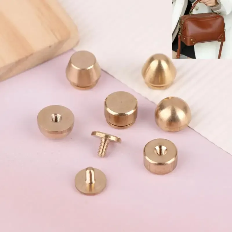lot de 5 rivets et vis en laiton massif de haute qualité pour la décoration de sacs en cuir diy, pieds de valise, accessoires de rivetage