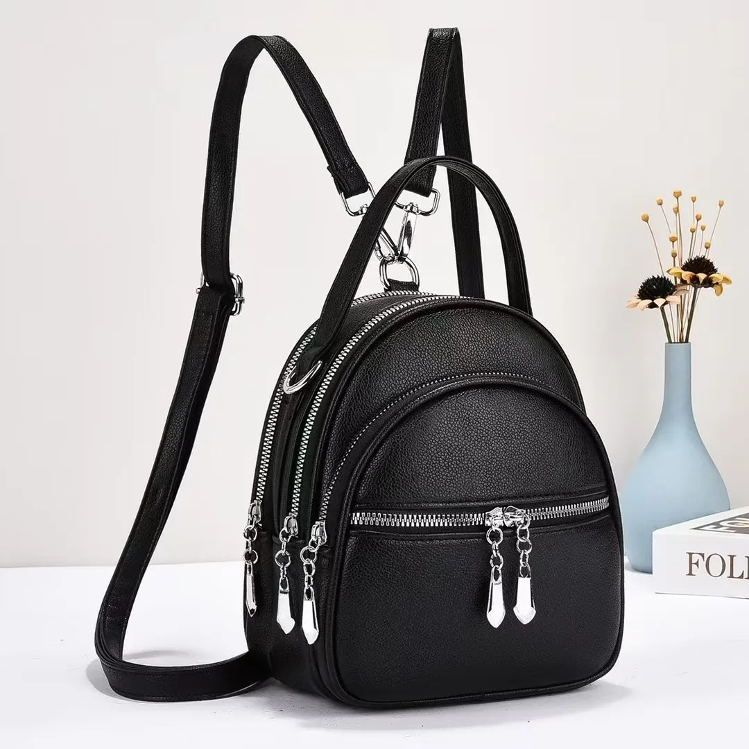 Sac à dos multifonctionnel de haute qualité pour femmes, un nouveau mini sac à main de couleur unie, au style scolaire décontracté