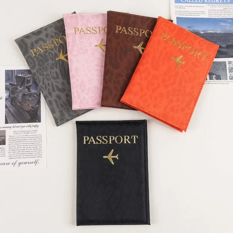 2026 porte-passeport de voyage housse pour femmes hommes en cuir pu carte billet passeport couvre support accessoires de protection portefeuille