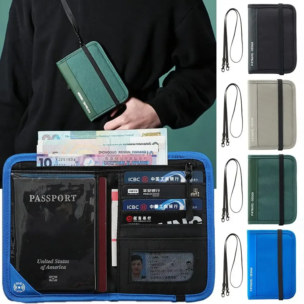 Sac de voyage RFID de sécurité multicolore pour passeport et documents personnels, antivol et étanche
