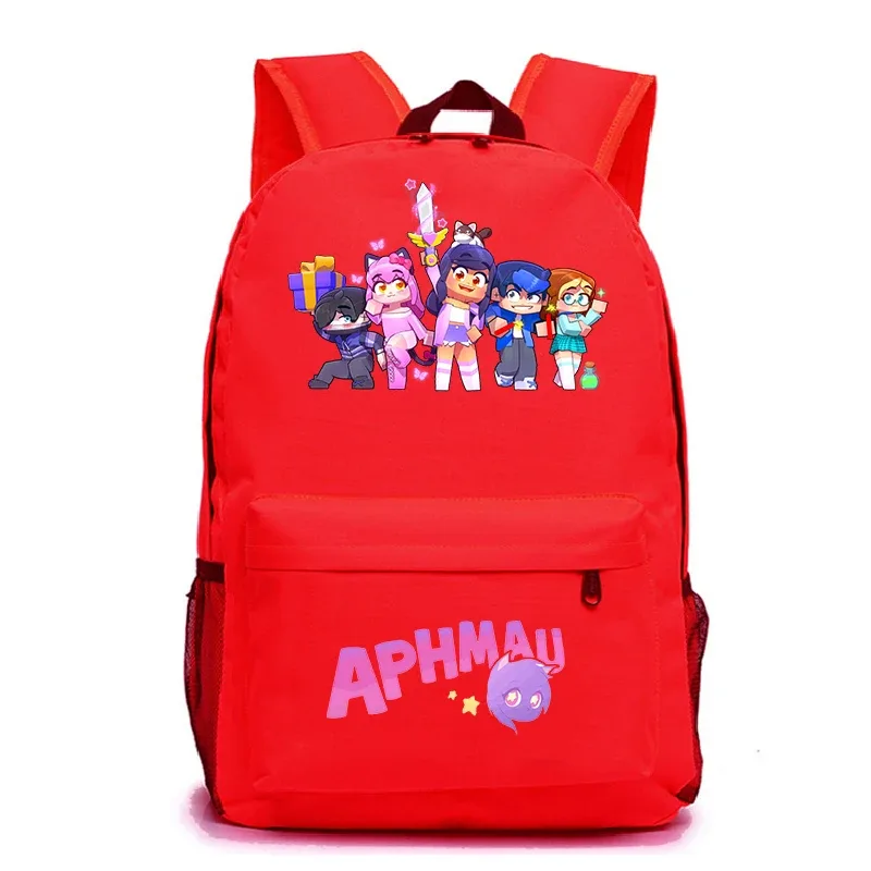 aphmau imprimer sacs à dos mode étudiants sacs d'école adolescent pochette d'ordinateur filles garçons dessin animé bookbag grande capacité voyage sac à dos