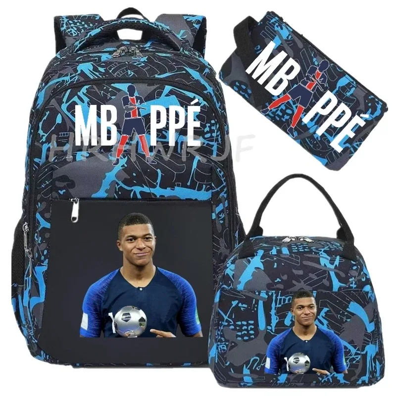 sac à dos pour ordinateur portable m-mbappes, pour femmes et hommes, sacs à dos décontractés pour le sport et le football, sac à dos oxford pour femmes, sac d'école pour hommes, sac de voyage, mochilas 3 pièces