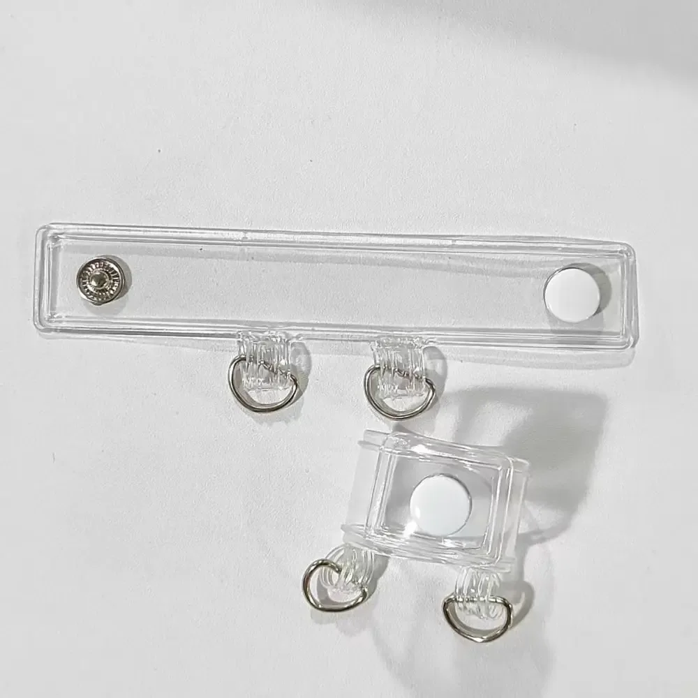 2 pièces nouvelle boucle d'extension de sangle de sac en pvc transparente, fermoir à pression pour sac à dos