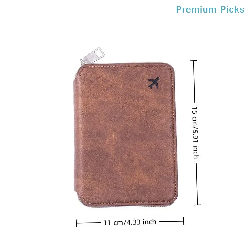 porte-passeport zippé portable, grande capacité, organisateur de cartes d'identité et de billets de voyage, porte-monnaie durable et portable pour les voyages de vacances