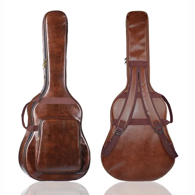 sac à dos de guitare en cuir pu épais, étanche, 40/41 pouces, sac de transport, étui de guitare, accessoires pour instruments de musique