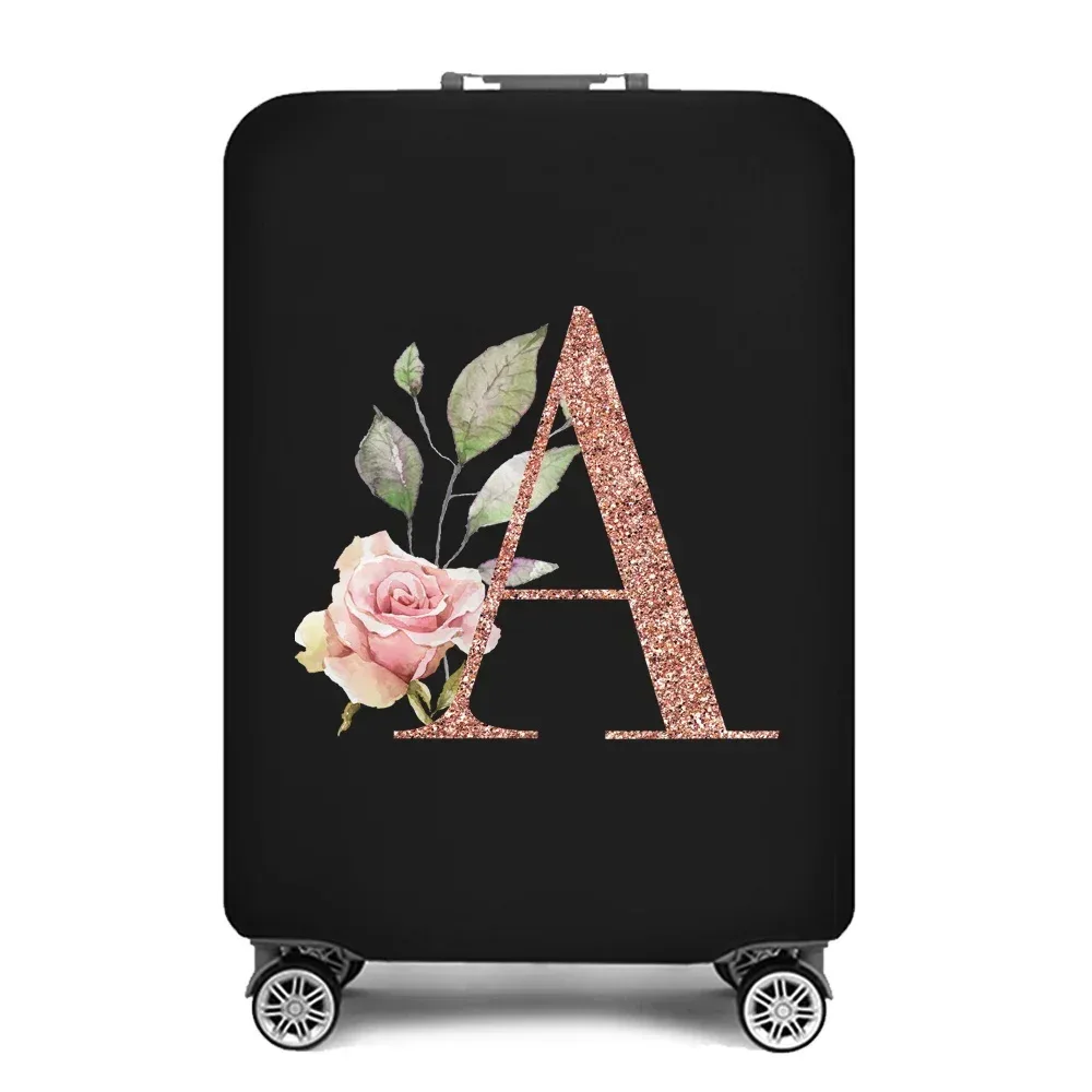 juste de protection élastique pour bagages, optique portable, housse anti-poussière simple, protection anti-rayures, impression or rose, accessoires de voyage