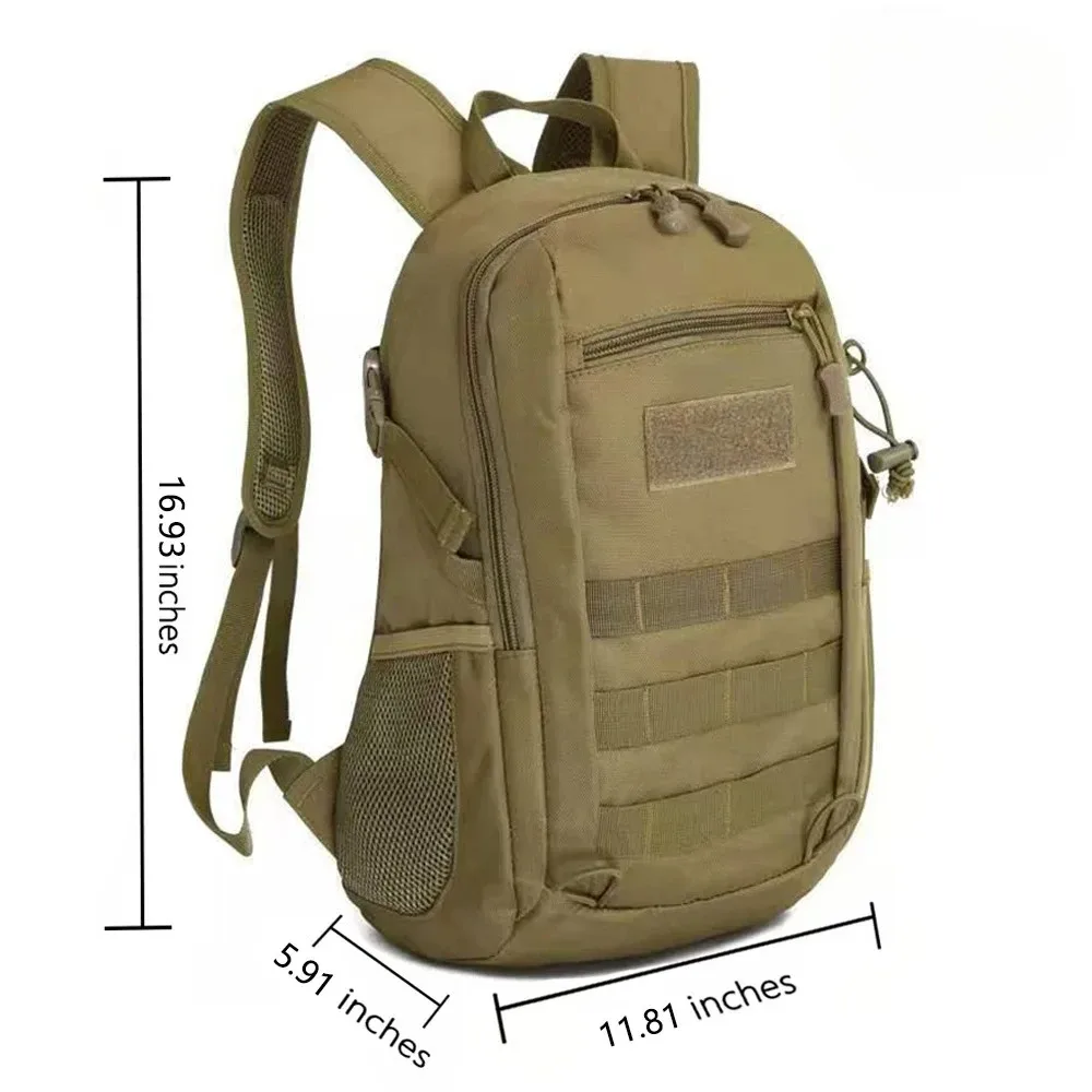 sac dos kaki bandes noires motif camouflage vert nylon polyestere poche integree fermeture éclair bandoulière arquée usage voyage extérieur sport camping chasse pechetrekking mini