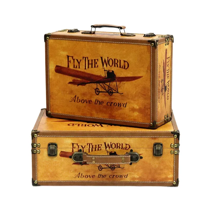 valise à bagages en pu de style vintage, sac rigide vintage pour ordinateur, sac de rangement pour bagages, boîte de voyage pour ordinateur portable avec poignée