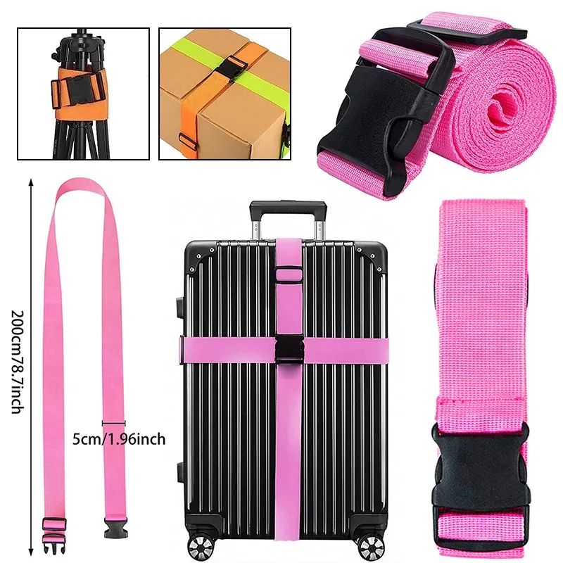 nouveau sangles de bagage droites pour valise, ceinture de bagage avec boucle de déverrouillage réglable, accessoire de voyage facilement identifiable
