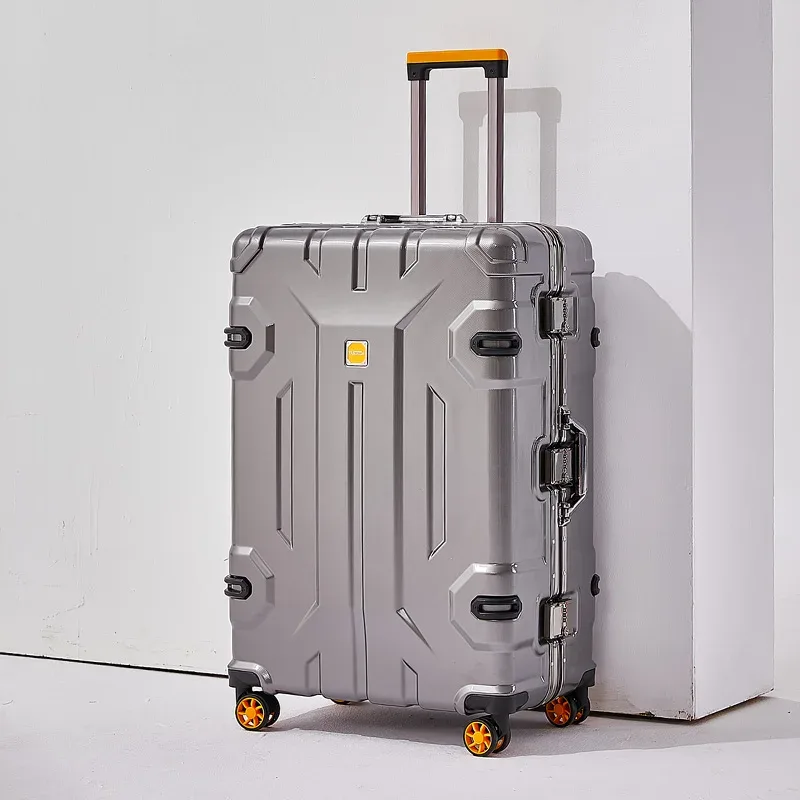 valise à bagages avec cadre en aluminium de grande capacité, sac de voyage à roulettes, valise à roulettes durable et résistante à l'usure de 20 à 28 pouces