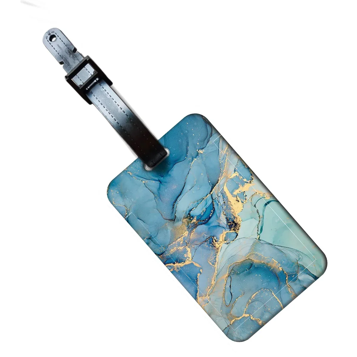 étiquette bagage pvc imprimés animaux couleurs vives bleu vert violet or bande noire fixation voyage famille enfants adolescents