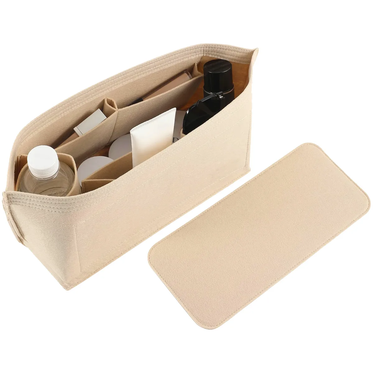 organisateur de sac à main en feutre avec fermeture éclair, lot de 2 pièces, grand format, pour sacs fourre-tout, 3 tailles