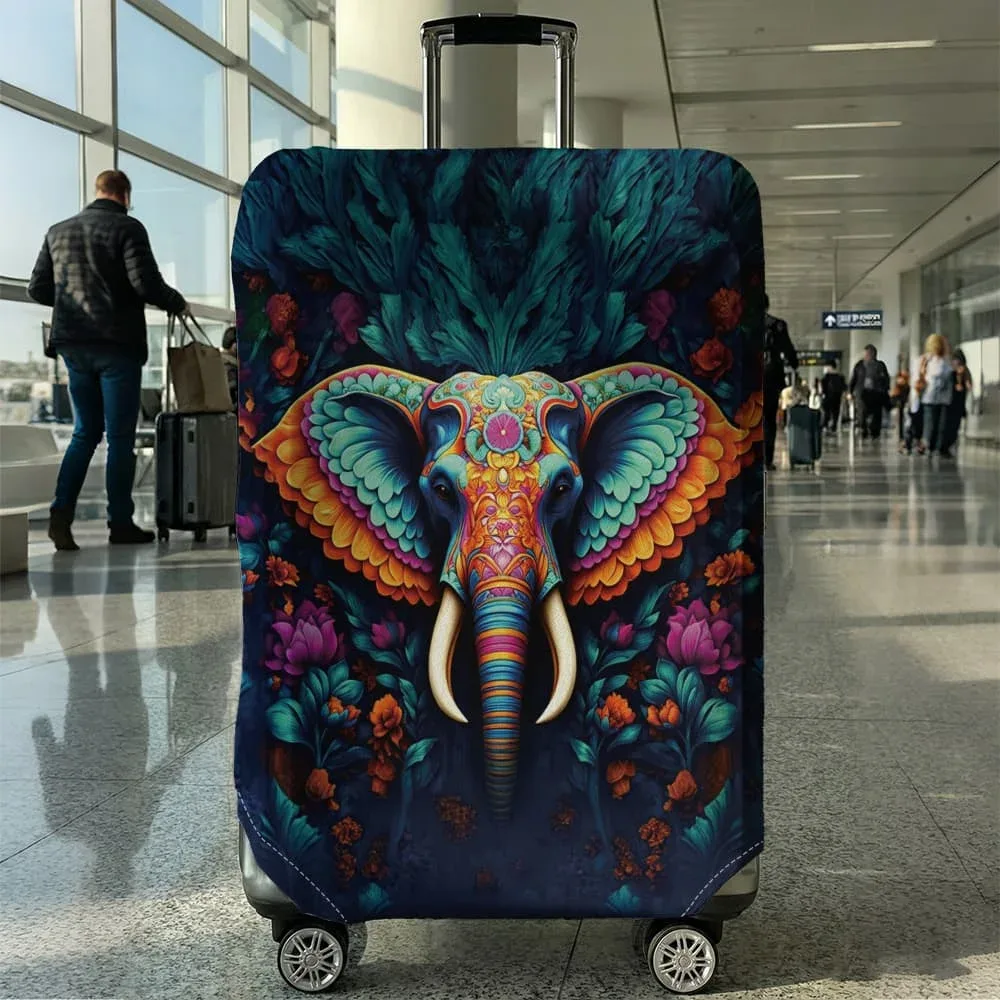 housse de protection pour bagages elephant flower, adaptée aux housses de 18 à 32 pouces, gants de protection pour poignée, accessoires de voyage