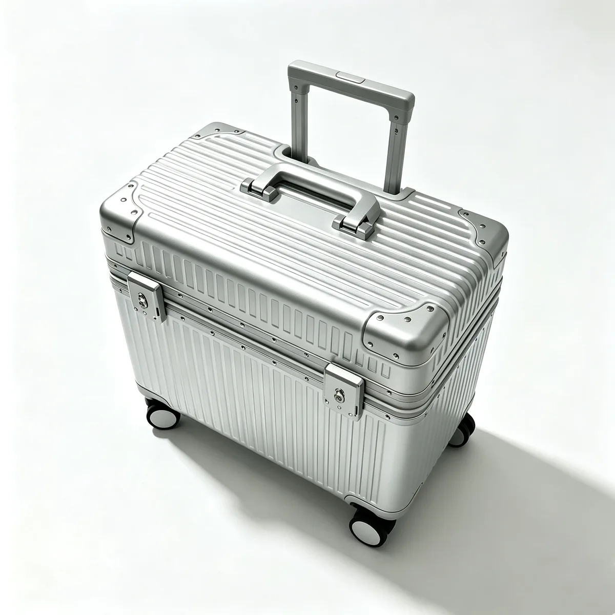 nouvelle valise à ouverture supérieure 18 pouces, bagage à roulettes de cabine avec cadre en alliage d'aluminium, serrure tsa, coque rigide en pc