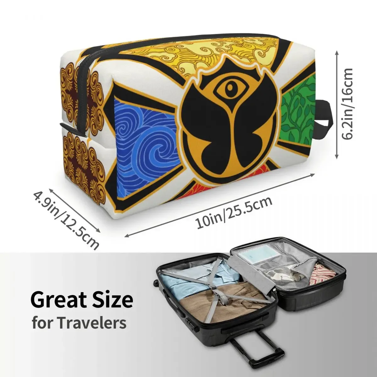 tomorrowland feel-sac à cosmétiques de voyage personnalisé pour femmes, trousse de toilette et de maquillage, trousse de rangement de beauté pour dames