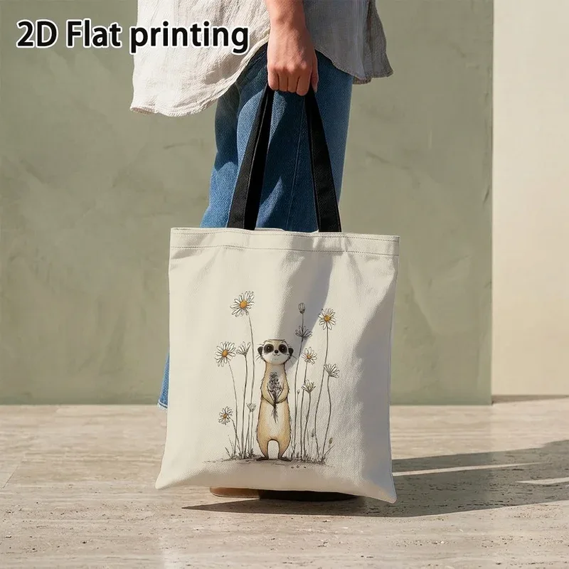 sac fourre-tout spacieux à motif de chat et de fleurs de prune, sac de shopping réutilisable à motifs vifs, sac à main durable, adapté aux magasins.
