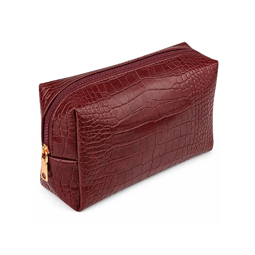 sac de maquillage en pu personnalisé 'motif crocodile', grande capacité, sac à main pour femmes, sac de voyage et de maquillage pour hommes