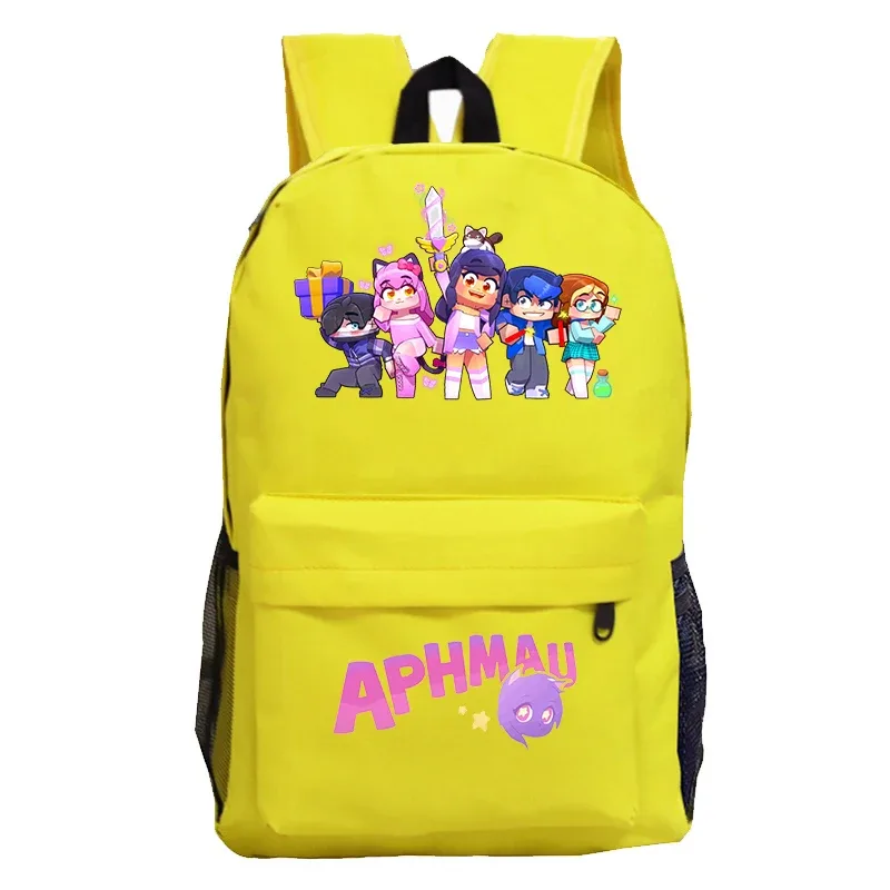aphmau imprimer sacs à dos mode étudiants sacs d'école adolescent pochette d'ordinateur filles garçons dessin animé bookbag grande capacité voyage sac à dos