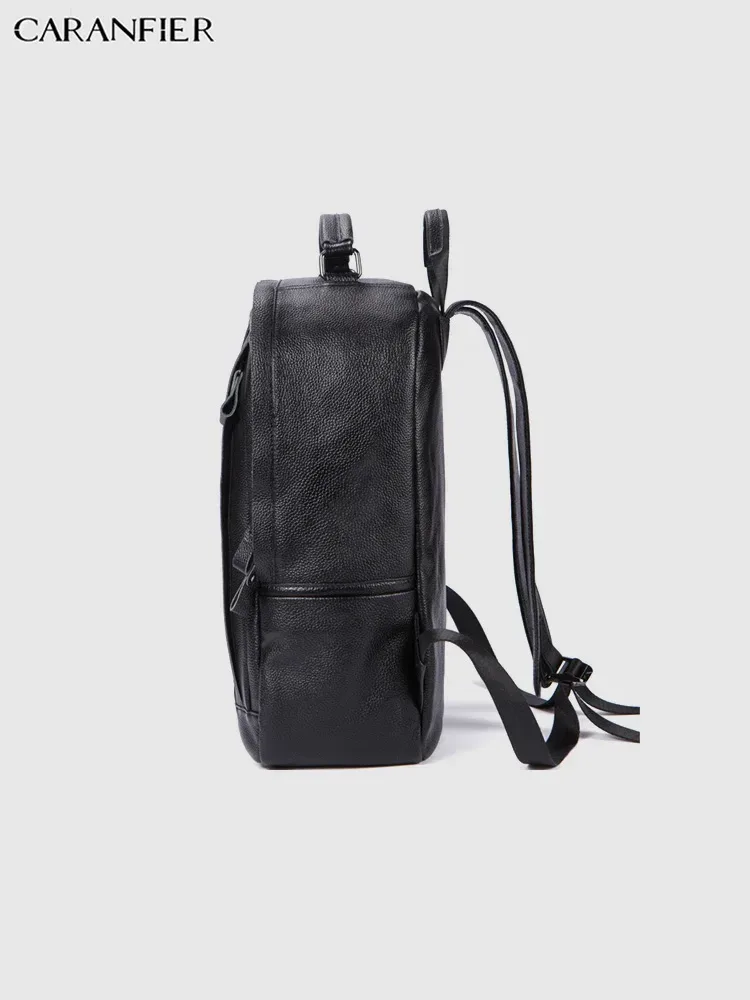 sac dos cuir véritable noir marron clair compartiment intérieur bandoulière détachable poches extérieures jacquard grande capacité usage voyage business casual vintage