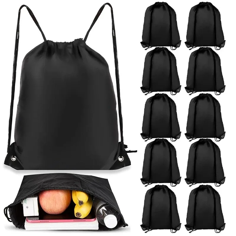 lot de 2/6/10 sacs de sport pliables et étanches avec cordon de serrage, sacs à dos de fitness, sacs de randonnée, de camping, de natation et de sport
