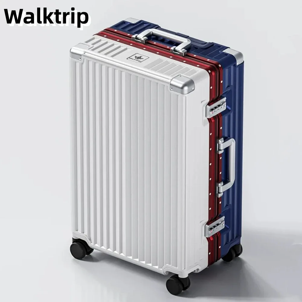 nouvelle valise de luxe 2026 en pc rigide avec cadre en aluminium, serrure tsa, bagage à roulettes pour femme, tailles 20/24/26/28 pouces