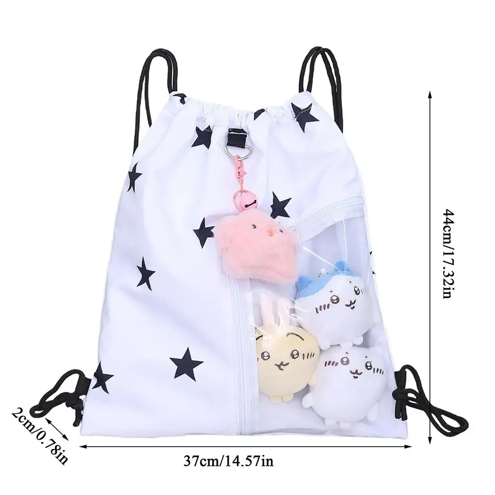 sacs à dos en toile avec cordon de serrage imprimé étoile original pour femmes et filles, sac rétro décontracté dstring y2k pour étudiantes, sac de poupée tendance pour jeunes