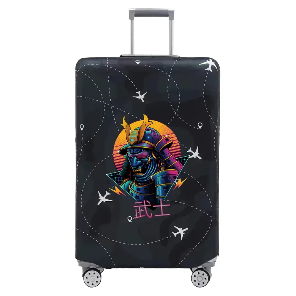 housse valise tissu extensible noire motif ramen bacon dessin animé voyage protection valise taille s m xl