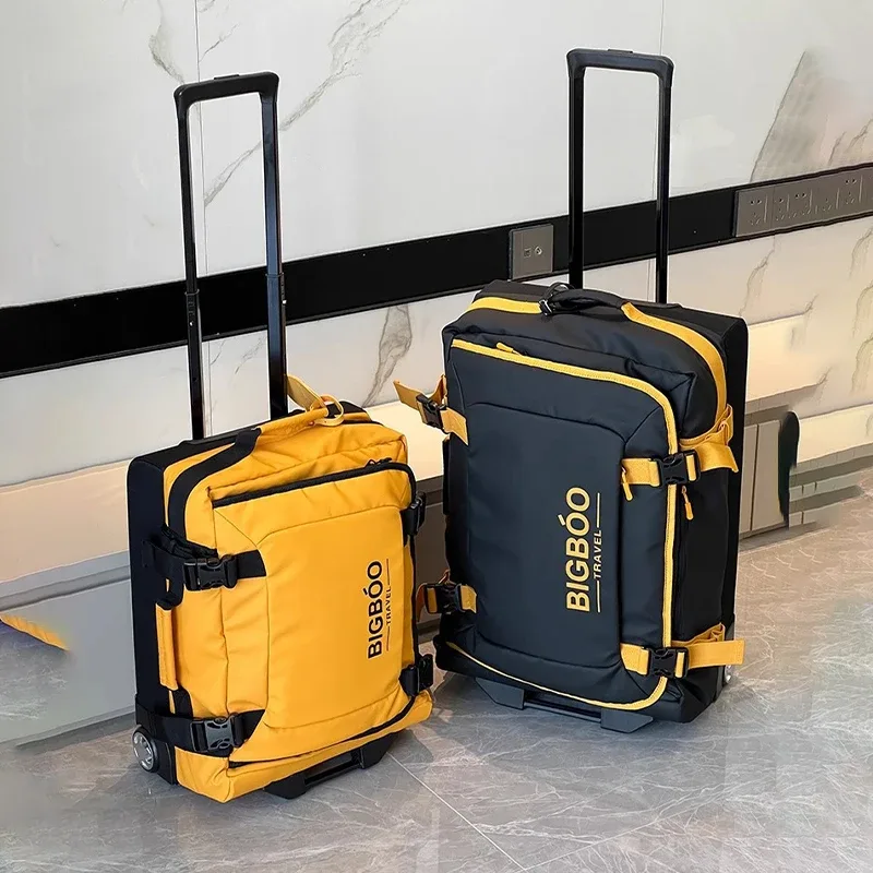 valise de voyage extensible en tissu oxford, étanche, avec séparation sec-humide, bagage à main avec roulettes silencieuses, valise trolley
