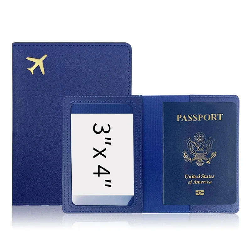 porte-passeport avec initiales personnalisées, couverture d'accessoires de voyage en avion doré, nom personnalisé, cadeau de mariage, logo de l'entreprise, manchon de passeport