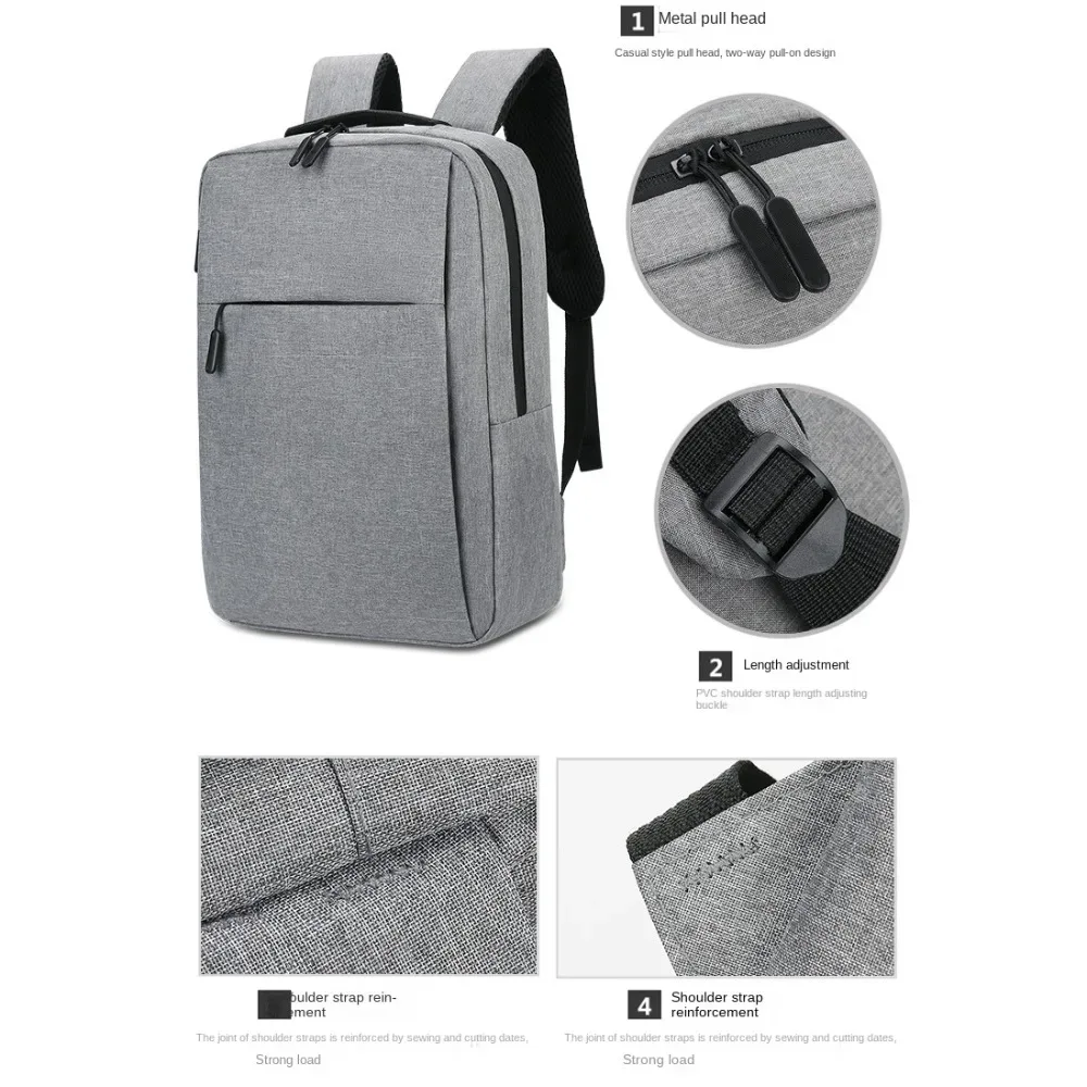sac à dos oxford grill unisexe, sac d'ordinateur lavable, sac à dos d'affaires polyvalent, sac à dos de haute qualité, noir, gris, bleu, rouge, 15.6 pouces