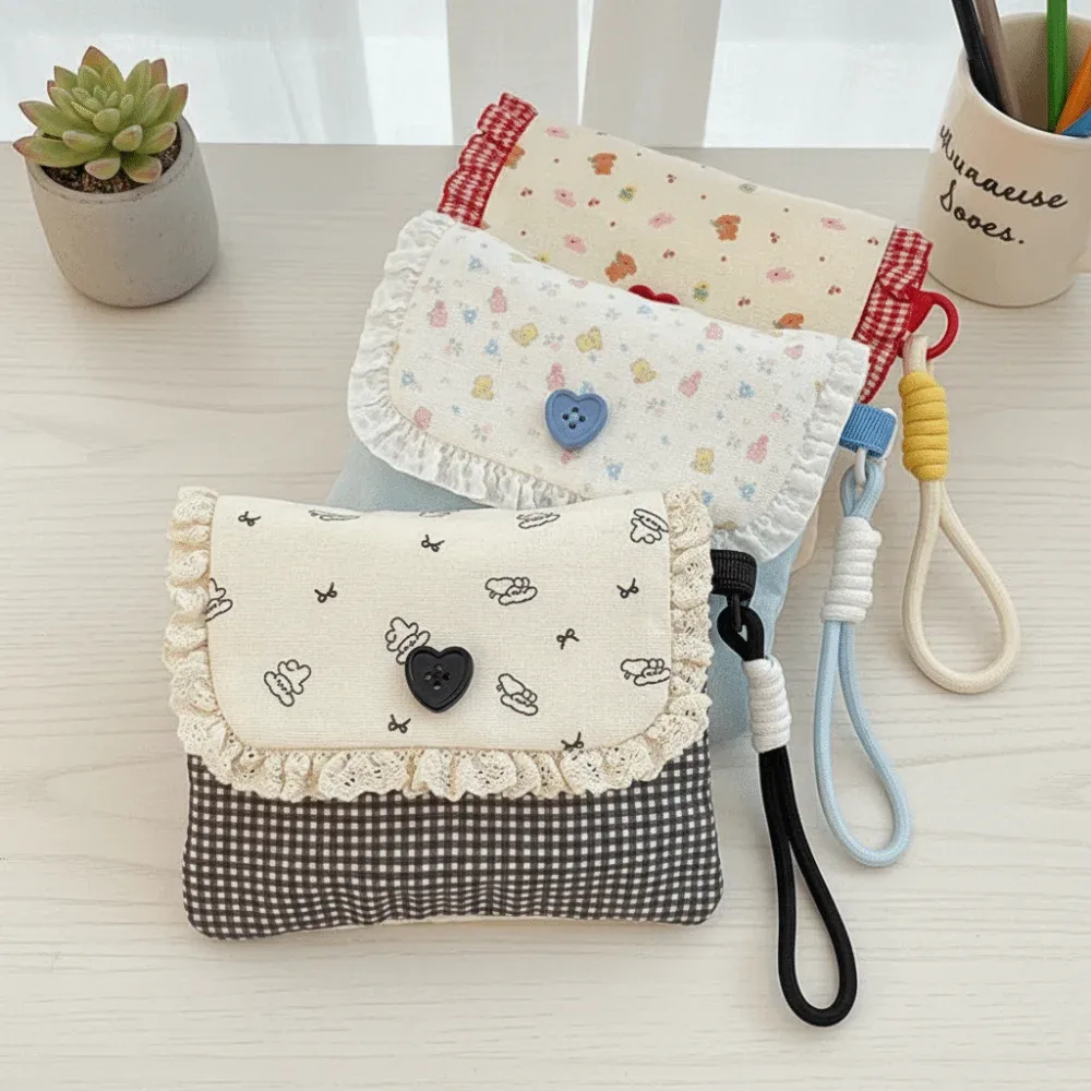 sac de rangement pour serviettes hygiéniques de grande capacité, sac à main imprimé floral, sac à maquillage, sac pour petits objets, mini sac cosmétique de style coréen