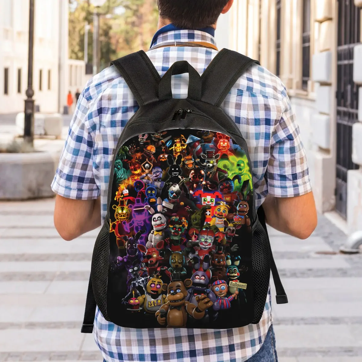 sac à dos de dessin animé fnaf pour adolescents, cadeau pour le lycée, randonnée, voyage, sac à dos de jeu freddy pour hommes et femmes, sacs en toile pour ordinateur portable