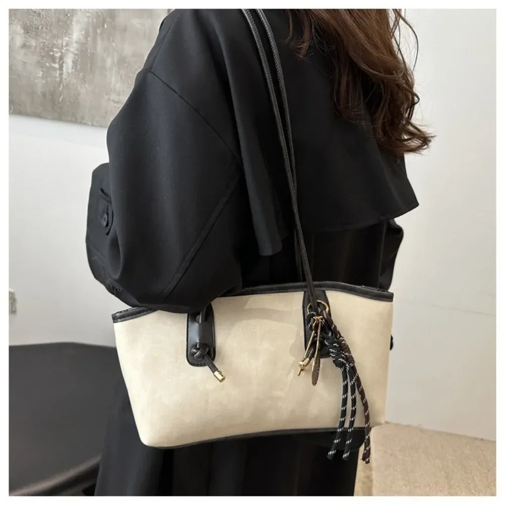 y2k tendance grande capacité travail sac à bandoulière couleur unie simple dame sacs à main en cuir pu sac fourre-tout femmes femme