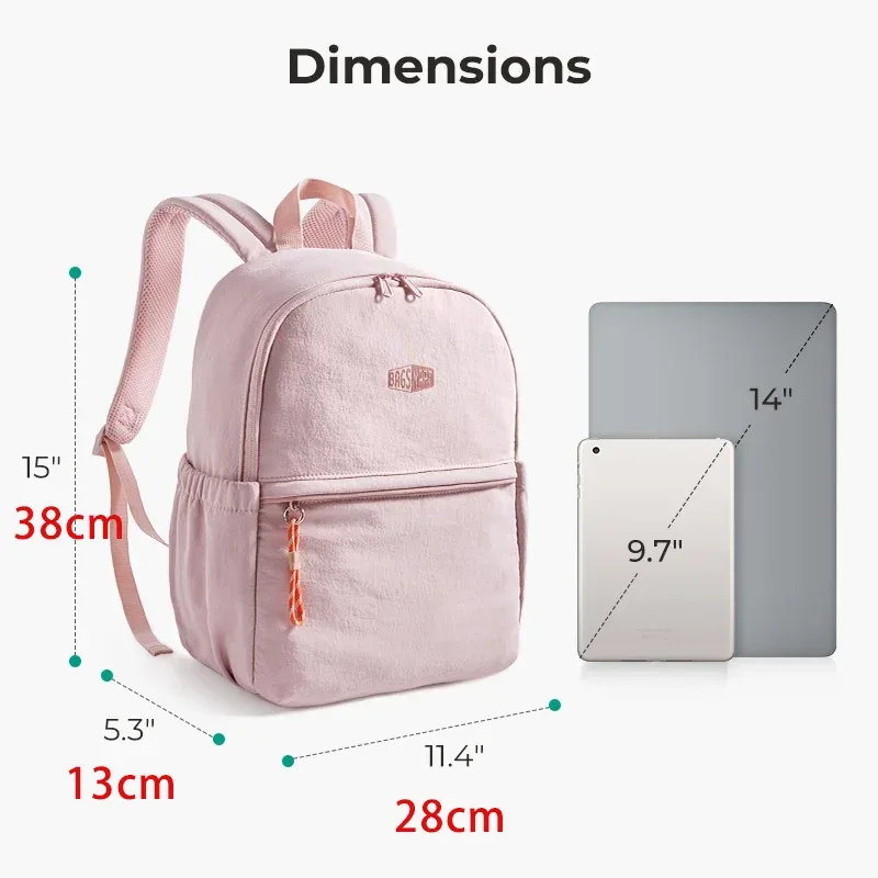 sac dos polyester rose compartiments ordinateur portable poches latérales extérieures confort voyage école travail collège banlieue multifonction