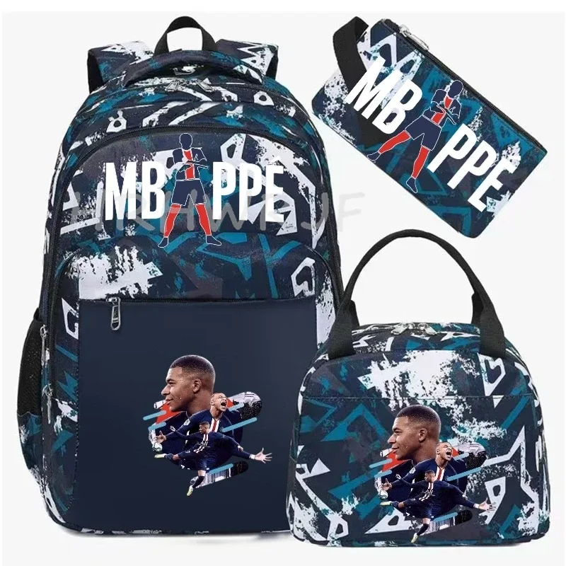 sac à dos pour ordinateur portable m-mbappes, pour femmes et hommes, sacs à dos décontractés pour le sport et le football, sac à dos oxford pour femmes, sac d'école pour hommes, sac de voyage, mochilas 3 pièces