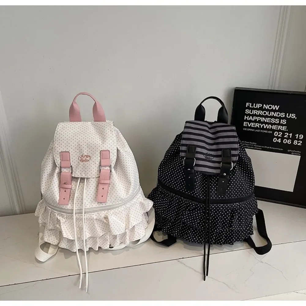 sac à dos créatif à pois, grande capacité, multifonctionnel, sac d'école, sac à bandoulière décontracté, sac de voyage