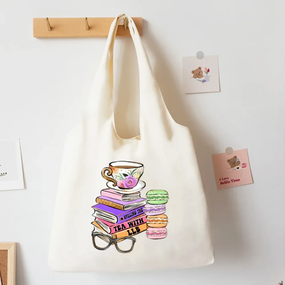 livres floraux imprimé sac à bandoulière livre de littérature fleur fourre-tout sacs illustration filles livre sac voyage harajuku toile sac à main