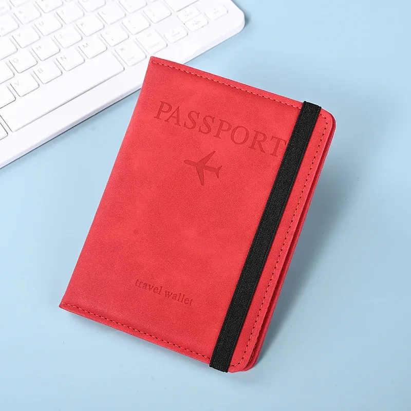porte-passeport, couverture de passeport avec emplacement pour cartes de crédit, étui portefeuille pour passeport, indispensable pour les voyages, blocage rfid, en cuir, pour voyage a