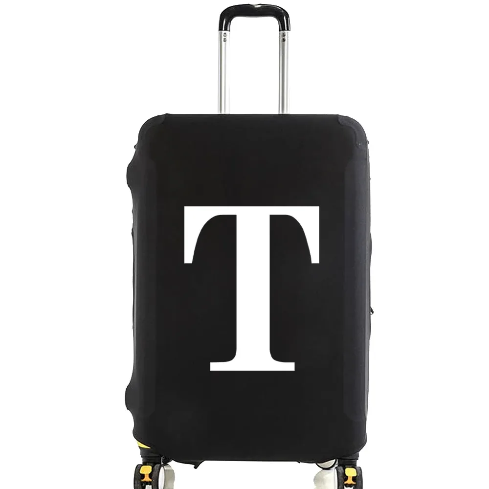 juste de bagage unisexe avec motif de lettre blanche, sacs à poussière élastiques, valise à roulettes, étui à la mode, accessoires de voyage, 18 "-32"