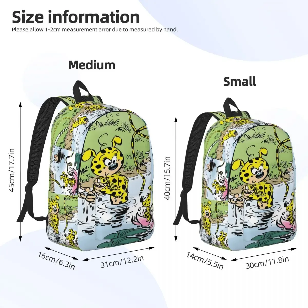 sac à dos en toile de bain familial marsupilami personnalisé pour femmes et hommes, sac à livres décontracté pour l'école et l'université, sacs de personnages de dessins animés