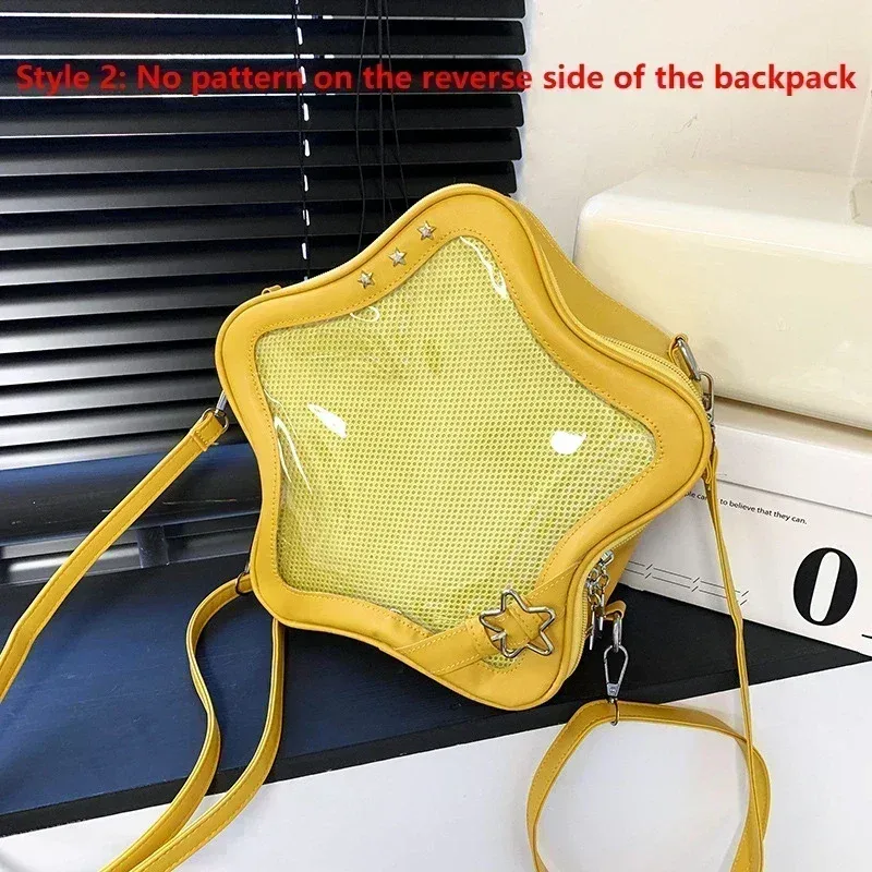 sac à dos étoile jaune en cuir pu, sac à bandoulière mignon pour adolescente kawaii, cartable pour femmes, sac à dos y2k épicé pour fille, sac à dos de voyage