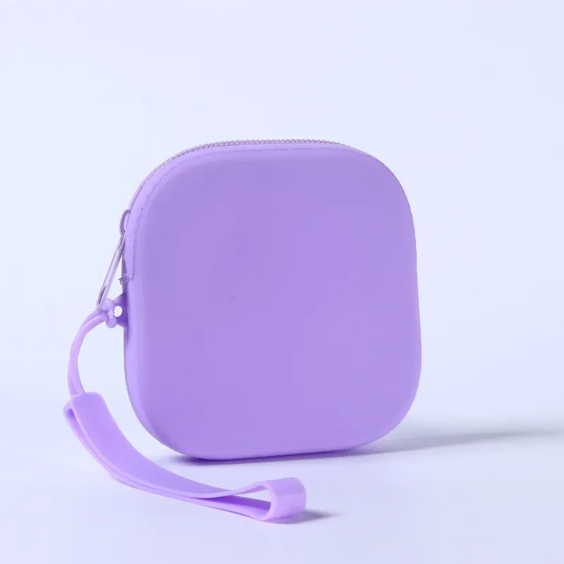 pochette de rangement en silicone, sac à cosmétiques à fermeture éclair, matériau en silicone souple, cadeau multicolore pour bricolage