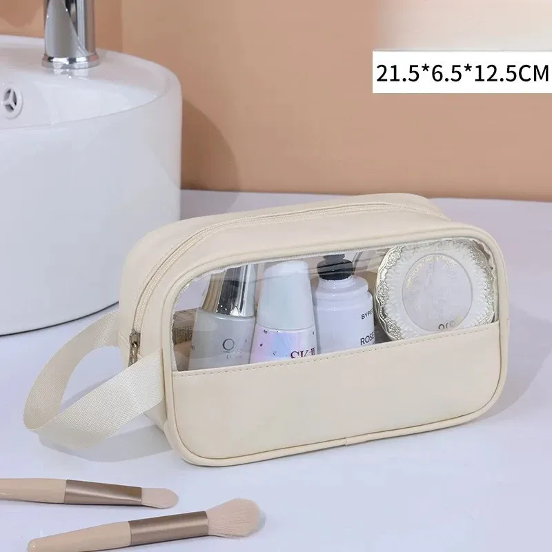 sac de voyage portable pour cosmétiques, sac de maquillage transparent pour femmes, sacs de toilette de grande capacité, étui de rangement multifonctionnel imperméable