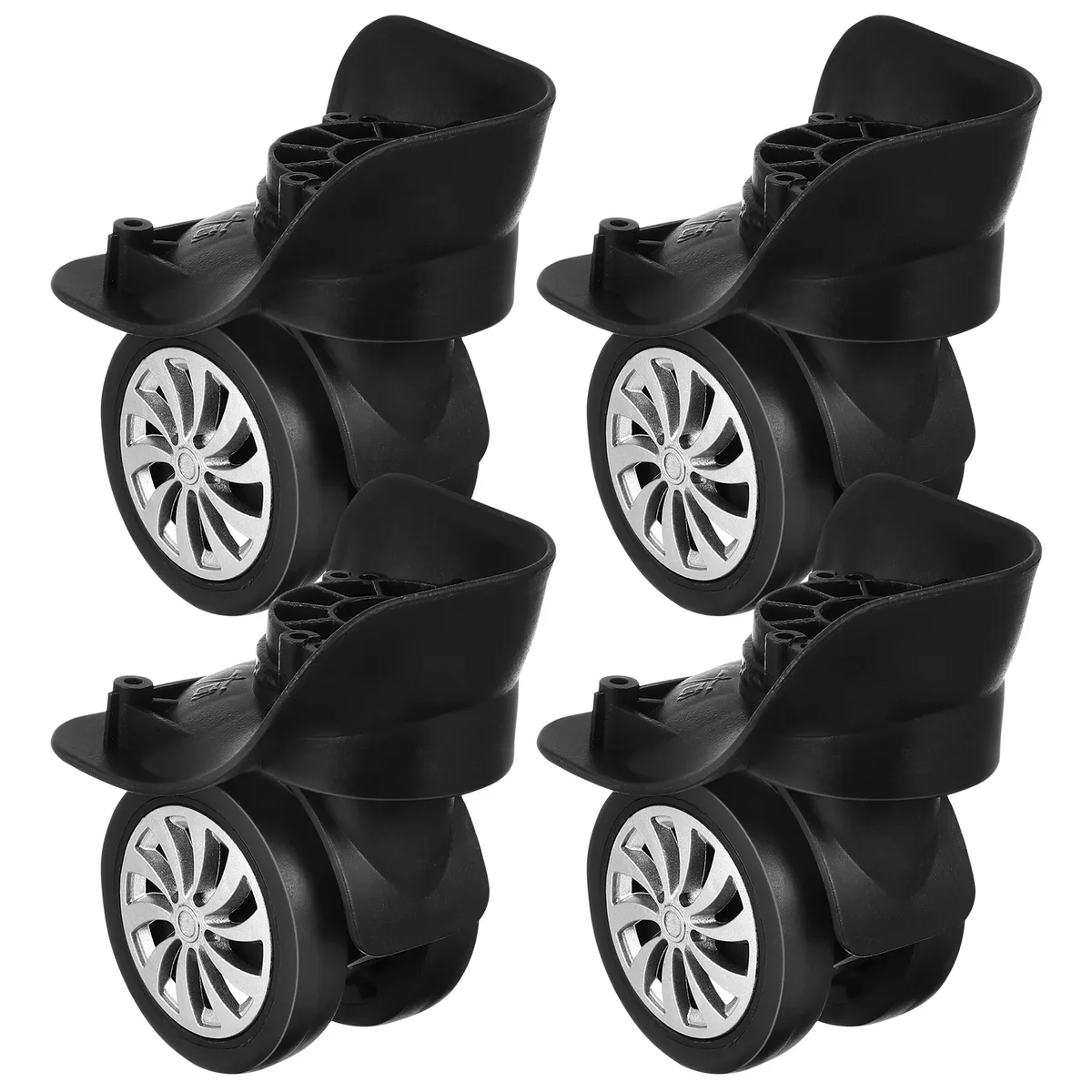 4 pièces valise roues bagages rouleau de rechange roue bagages remplacement universel 360 °   Outil de réparation de boîtier de chariot à roulettes à roues pivotantes