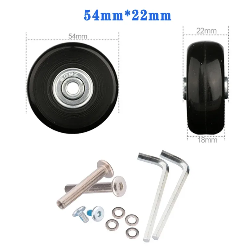roues de remplacement à vis pour valise de voyage, kit de réparation d'essieu de roue 40/45/50/60/70/80/90/100/110/120mm, roulettes silencieuses