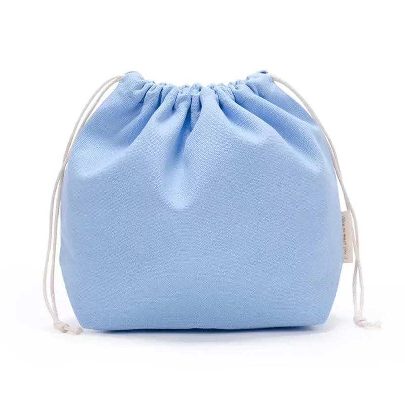 sacs à provisions en toile réutilisables pour femmes, sac de rangement de voyage, fourre-tout en coton, poudres à bijoux, poches à soupe, proximité solide, 27x20cm