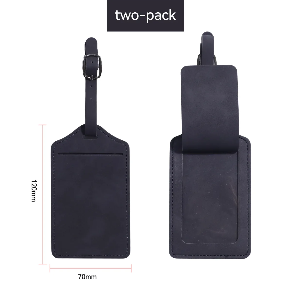 lot de 2 étiquettes à bagages en pu, sangle réglable anti-perte, étiquettes de nom pour valise, 6 couleurs au choix, étiquettes d'identification pour bagages de voyage