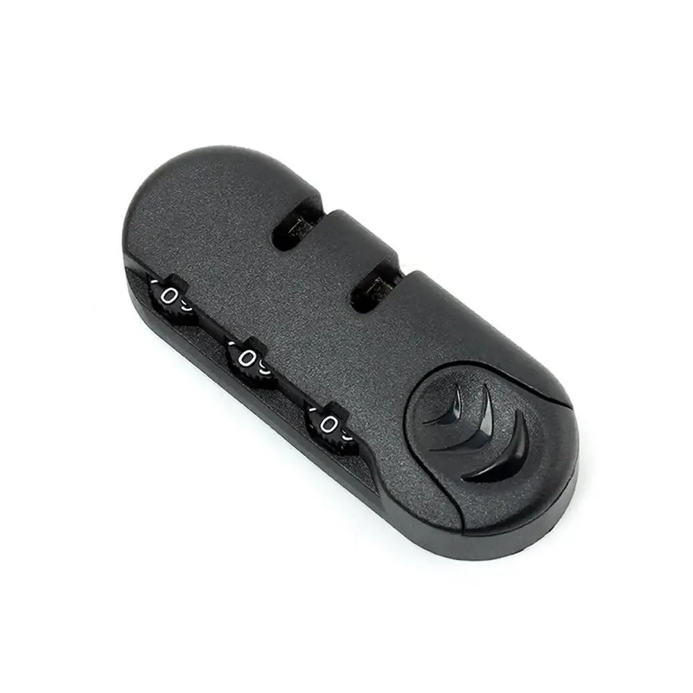 cadenas verrouiller plastique noir boutons numériques motif simple forme ovale usage voyage poids leger