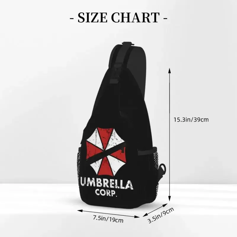 umbrella corporation sling chest bag – sac à dos quotidien durable et imperméable, à bandoulière, pour hommes et femmes, pour voyage, randonnée, sac à dos de jour