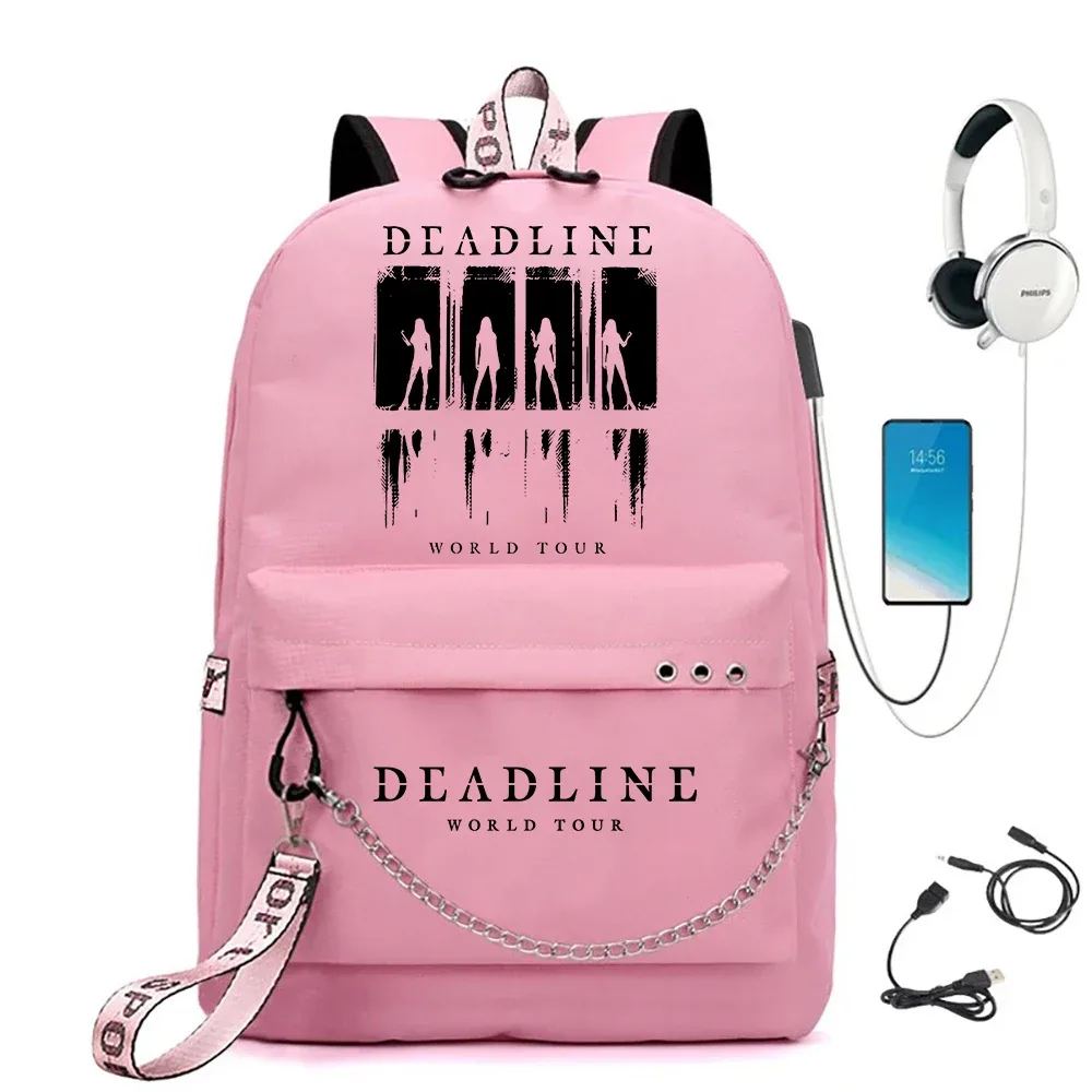 rose deadline world tour 2025 sac à dos femmes filles mode voyage sacs à dos à bandoulière réglables